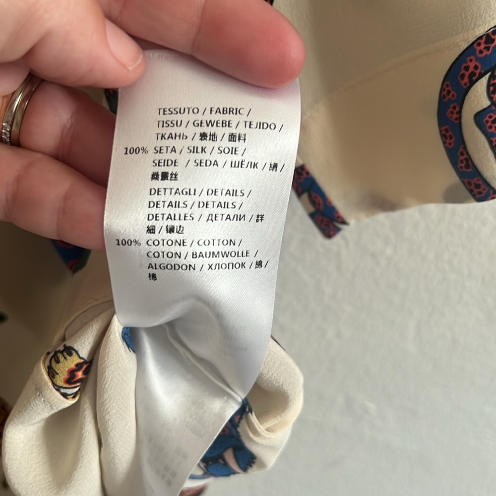 Stella McCartney Silk Natural Molly Wild Cat Print Top - Picture 11 of 12